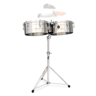 Latin Percussion LP LP256-S Timbales Tito Puente Stainless Steel 13"/14"
