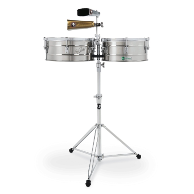 Latin Percussion LP LP257-S Timbales Tito Puente Stainless Steel 14"/15"