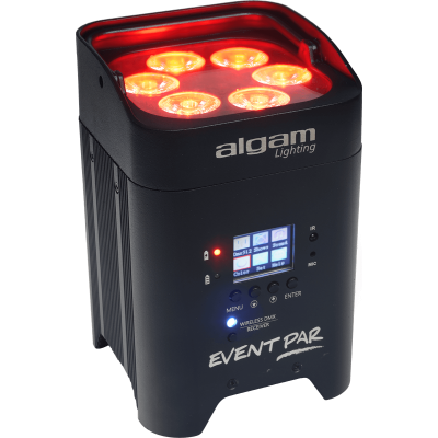 Algam Lighting EVENTPAR By battery 6 LED 12W RGBWAUV IR and DMX WITHOUT-FIL