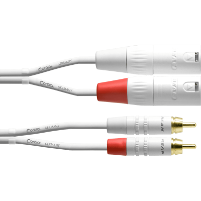 Cordial CFU3MC-SNOW Double xlr male/rca audio cable 3 m white