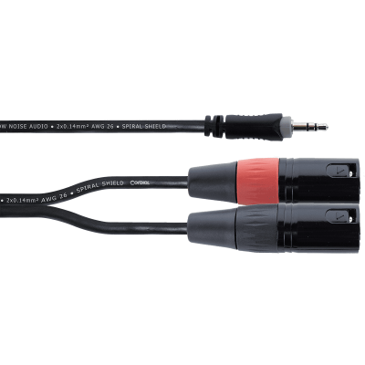 Cordial EY1.5WMM Cable y mini-jack stereo / 2 xlr male 1.5 m