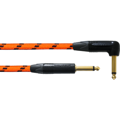 Cordial BLIGHT-EDI-3PRO 3m orange cudded guitar cable reactive to UV