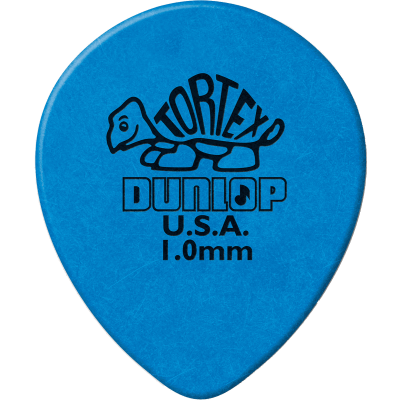 Dunlop 413R10 Tortex Teardrop, bag of 72, Blue, 1.00 mm