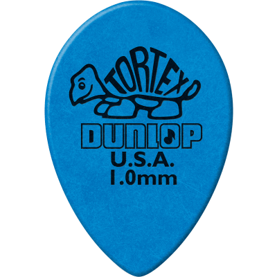 Dunlop 423R10 Tortex Small Teardrop, bag of 36, Blue, 1.00 mm