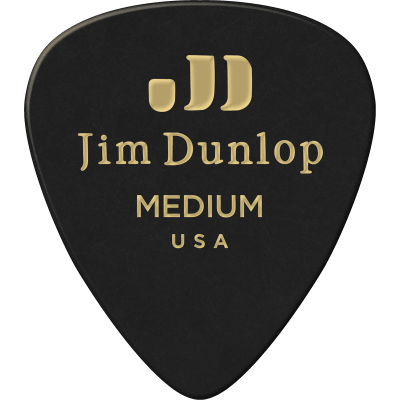 Dunlop 483P03M Genuine Celluloid Classic, Player's Pack of 12, Black, Medium