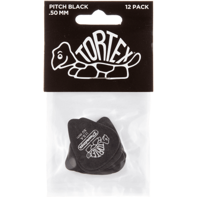 Dunlop 488P50 Tortex Pitch Black 0.50mm Sachet of 12