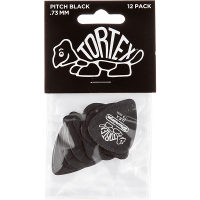 Dunlop 488P73 Tortex Pitch Black 0.73mm Sachet of 12