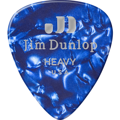 Dunlop 483P10HV pick Celluloid Blu Pearl Heavy Sachet of 12