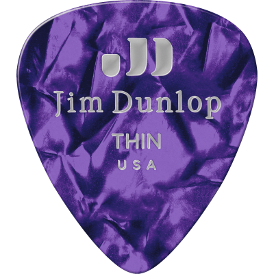Dunlop 483P13TH Genuine Celluloid Classic, Player's Pack of 12, Purple, Thin