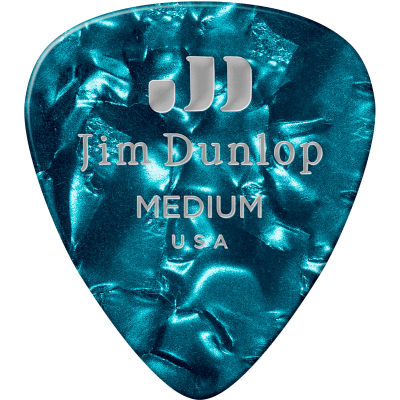 Dunlop 483R11M Genuine celluloid classic, sachet of 72, turquoise, medium