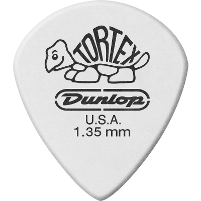 Dunlop 478P135 Tortex White Jazz III 1.35mm Sachet of 12