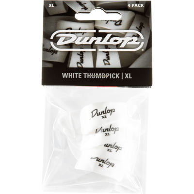 Dunlop 9004P White thumbs XL sachet of 4