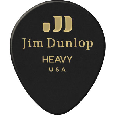 Dunlop 485P03HV pick Black Teardrop Heavy Sachet of 12
