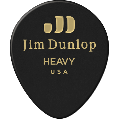 Dunlop 485R03HV pick Black Teardrop Heavy Sachet of 72