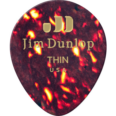 Dunlop 485R05TH Genuine Celluloid Teardrop, Sachet of 72, Shell, Thin