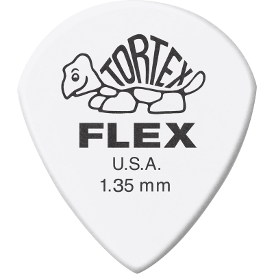 Dunlop 468R135 Tortex Flex Jazz III, sachet of 72, White, 1.35 mm