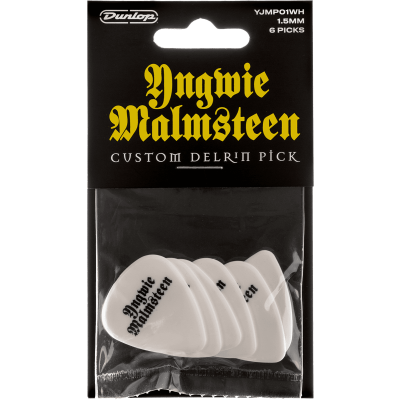 Dunlop YJMP01WH Médiator Yngwie Malmsteen Delrin 1,5mm sachet de 6