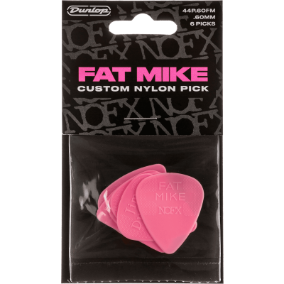 Dunlop 44P060FM pick fat mike custom nylon 0.60mm sachet of 6