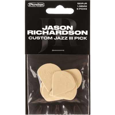 Dunlop 561PJR pick Jason Richardson Custom Jazz III, Player's Pack of 6