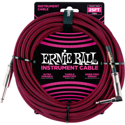 Ernie Ball 6062 Jack/jack sewn 7.62m black and red