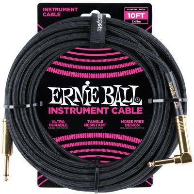 Ernie Ball 6081 Cables Instrument sheath woven jack/jack sewn 3m black