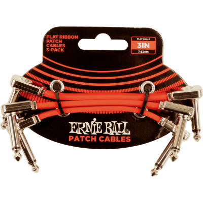 Ernie Ball 6401 Patch Patch 3 - Fine and flat Patch instrument cables - 7.5 cm - red