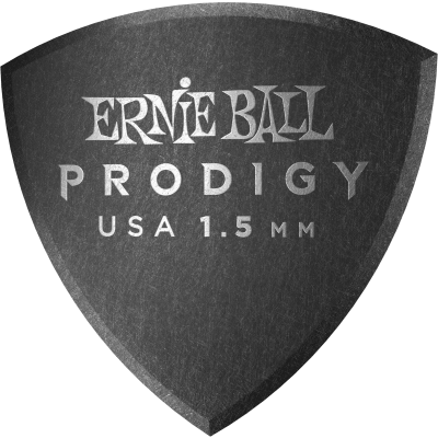 Ernie Ball 9332 Prodigy picks sachet of 6 black shield wide 1.5mm