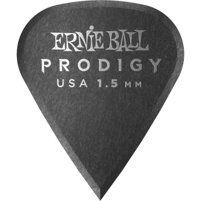 Ernie Ball 9335 Médiators Prodigy sachet of 6 black sharpened 1.5mm