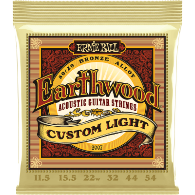Ernie Ball 2007 Earthwood 80/20 Bronze Custom Light 11.5-54