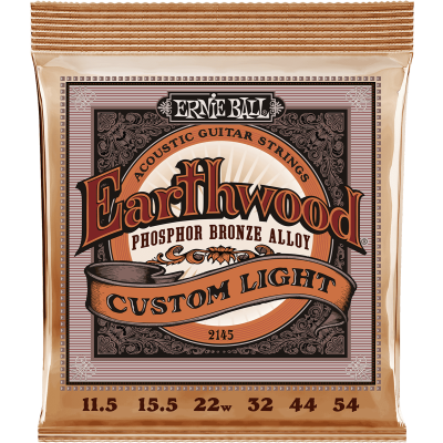 Ernie Ball 2145 Earthwood Phosphorus Bronze Custom Light 11.5-54