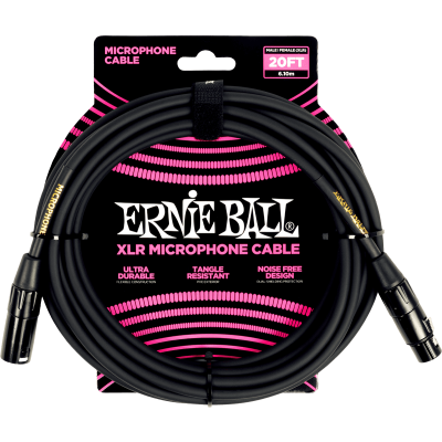 Ernie Ball 6388 CLASSIC XLR MALE/XLR FEM 6M black microphone cables