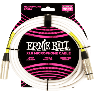 Ernie Ball 6389 CLASSIC XLR MALE/XLR FEM 6M white microphone cables