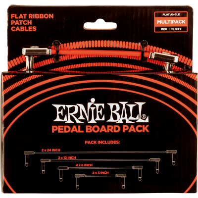 Ernie Ball 6404 Cables Instrument Patch Multipack - end & flat - red