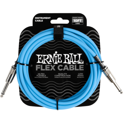 Ernie Ball 6412 Flex Jack/Jack 3m blue instrument cables