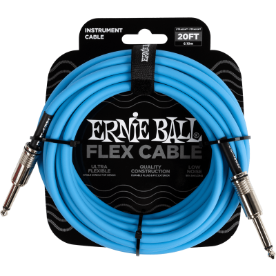 Ernie Ball 6417 Flex Jack/Jack Instrument Cables 6m Blue