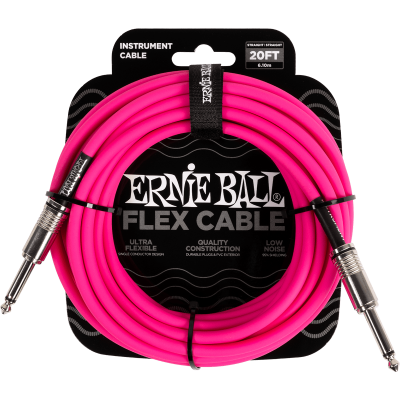 Ernie Ball 6418 Flex Jack/Jack Instrument cables 6m pink