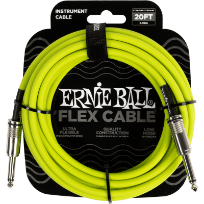 Ernie Ball 6419 FLEX Jack/Jack 6m Green instrument cables