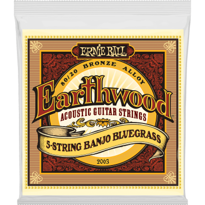 Ernie Ball 2063 Earthwood 80/20 Bronze Banjo Bluegrass 9-20