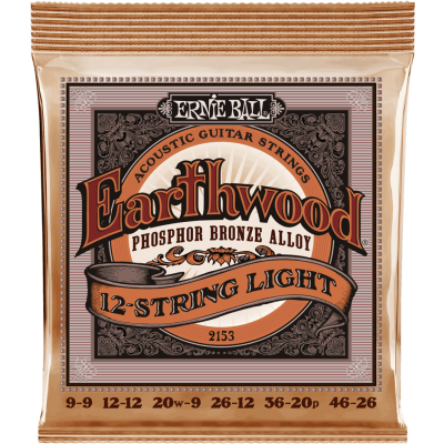 Ernie Ball 2153 Earthwood phosphorus bronze light /12 strings 9-46