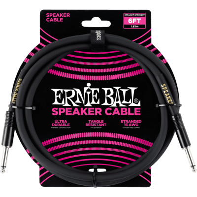Ernie Ball 6072 Classic jack/jack loudspeaker cables 183cm black