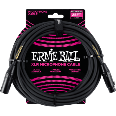 Ernie Ball 6073 CLASSIC XLR MALE/XLR FEM 7.62m black microphone cables