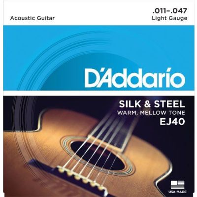 D'Addario EJ40 Silk & Steel Folk Guitar Strings, 11-47