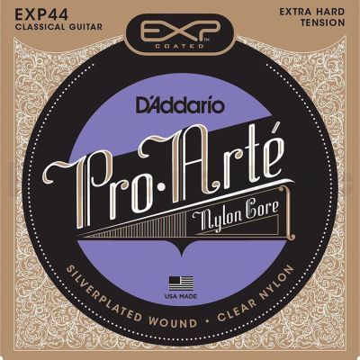 D'Addario EXP44 Set - Extra Hard  Nylon clear-silver plated