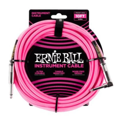 Ernie Ball Cable Guitar 3m Hook Roze Fluo EEB 6078