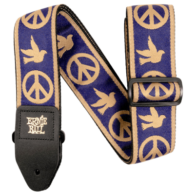 Ernie Ball 4699 JACQUARD PEACE LOVE DOVE BLUE BLUE and beige strap