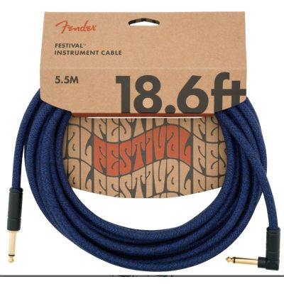 Fender 18.6 Angled Festival Instrument Cable Pure Hemp Blue Dream