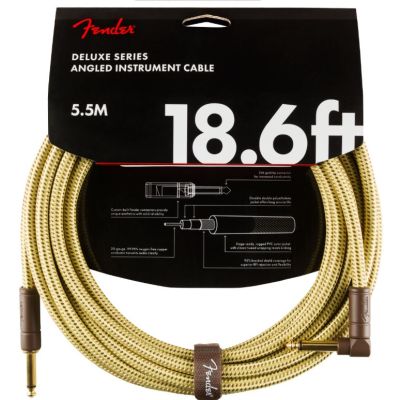Fender Deluxe Series Instrument Cable Straight Angle, 18.6' Twee