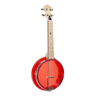 Gold tone LG-R Little Gem transparante concert banjo-ukulele, met hoes, robijn