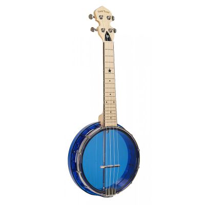 Gold tone Little Gem transparante concert banjo-ukulele, met hoes, saffier