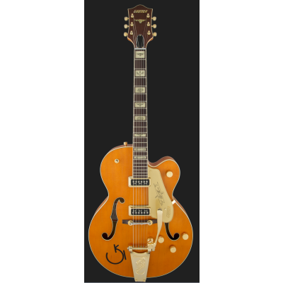 Gretsch G6120T-55 Vintage Select Edition '55 Chet Atkins Hollow Body with Bigsby TV Jones Vintage Orange Stain Lacquer